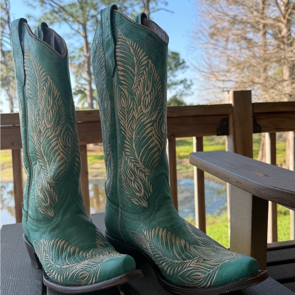 Circle G Bright Turquoise Boot size 7 - Picture 2 of 6